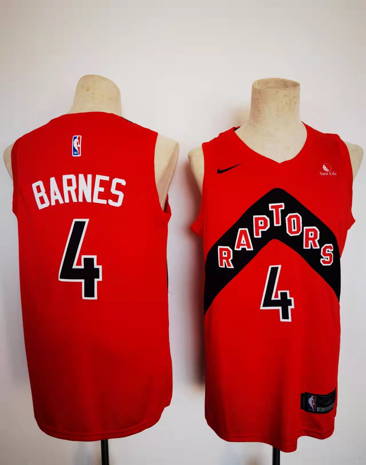 2022 NBA Men Toronto Raptors #4 Barnes red Nike Game city edition Jersey->denver nuggets->NBA Jersey